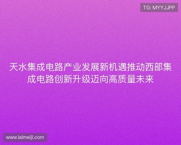 天水集成电路产业发展新机遇推动西部集成电路创新升级迈向高质量未来